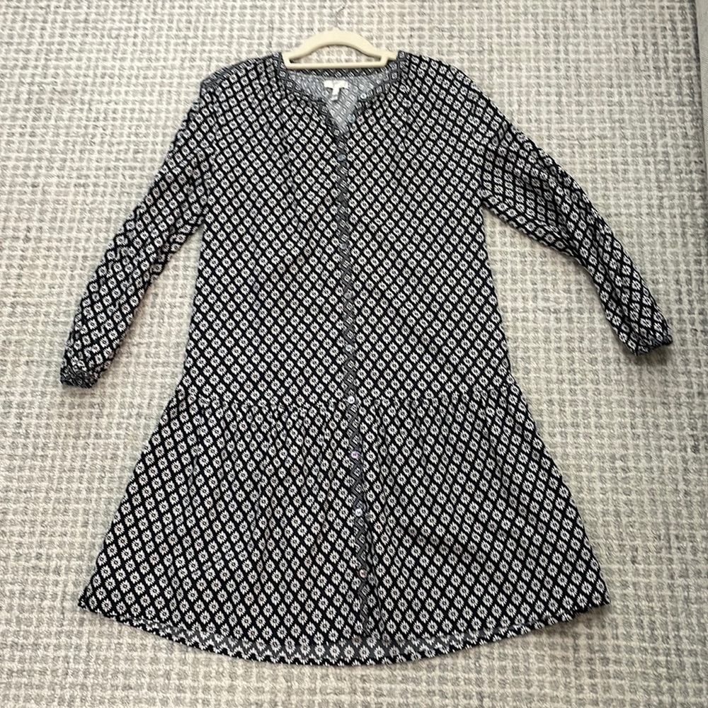 Joie black and white button down dress